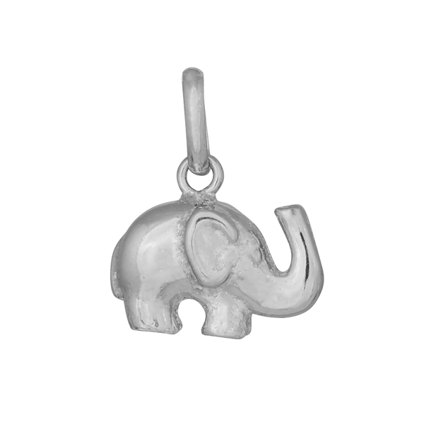 Rhod. sølvvedhæng/charm elefant 11mm, fra Siersbøl