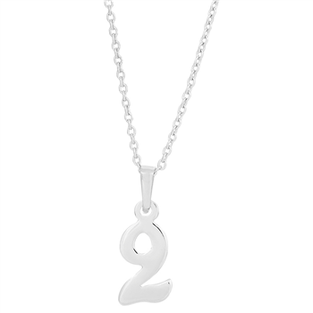 SIERSBØL sølv rhod. vedhæng 2  inkl. kæde, fra Siersbøl