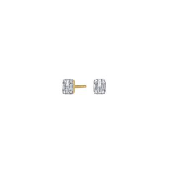 14kt. guldørestikker m.0,10ct W/SI, fra Siersbøl