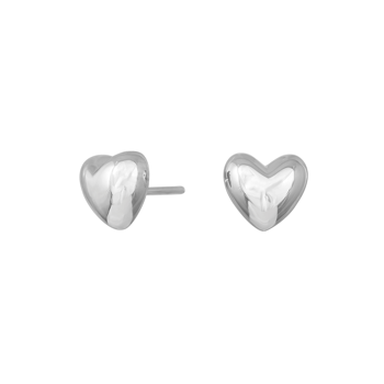 SHAPE Sølv rhod. Stort hjerte ørestik 10mm, fra Siersbøl Shape