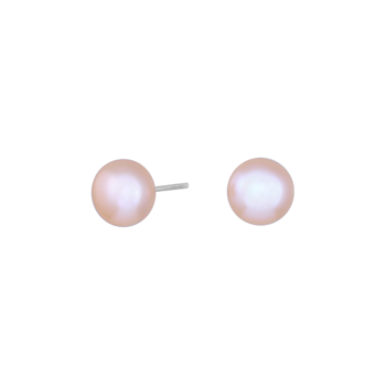 SHAPE Sølv rhod. ørestik rosa ferskv. perle 8-9mm, fra Siersbøl Shape