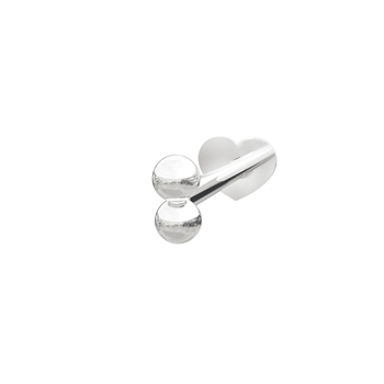 Rhd. sølv Labret-piercing 2*2mm kugler PIERCE52 1s, fra Nordahl