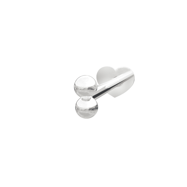 Rhd. sølv Labret-piercing 2*2mm kugler PIERCE52 1s, fra Nordahl