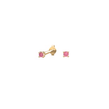 14kt. guldørestikker pink topaz, fra Siersbøl