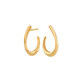 14 kt. Guld ørestikker med snoet design, Guld hos Guldsmykket.dk