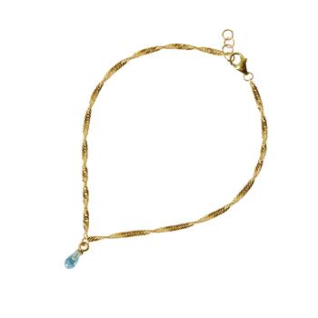 18kt armbånd med Facetteret Topas 20+1cm, fra San - Links of Joy