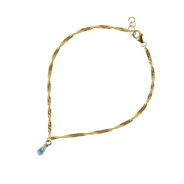 18kt armbånd med Facetteret Topas 18+1cm, fra San - Links of Joy