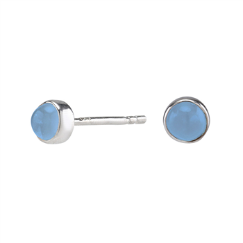 Rhd. sølv ørestikker SWEETS52 chalcedon 4,5mm, fra Nordahl