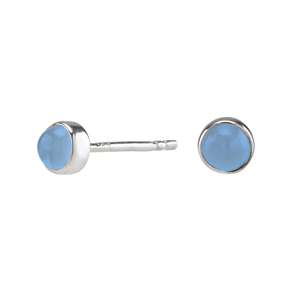 Rhd. sølv ørestikker SWEETS52 chalcedon 4,5mm, fra Nordahl