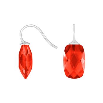 Rhod. sølvøreh. m/glas facetteret farve20, fra Heinzendorff