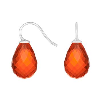 Rhod. sølvøreh. m/glas facetteret farve68, fra Heinzendorff