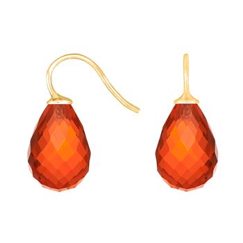 Forg. sølvøreh. m/glas facetteret farve68, fra Heinzendorff