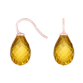 Rosaforg. sølvøreh. m/glas facetteret farve70, fra Heinzendorff