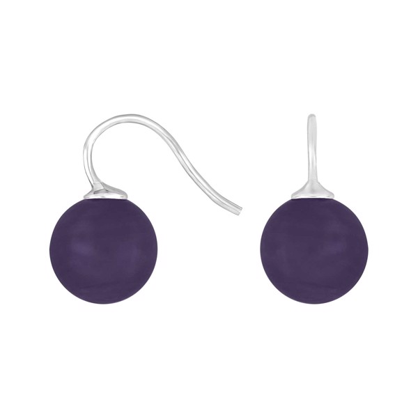 Rhod. sølvøreh. m/bøhmisk kvartsglas kugle 12mm, fra Heinzendorff