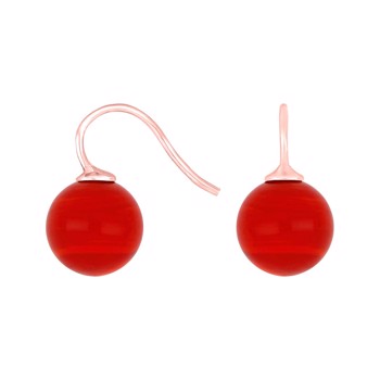 Rosaforg. sølvøreh. m/bøhmisk kvartsglas kugle 12mm, fra Heinzendorff