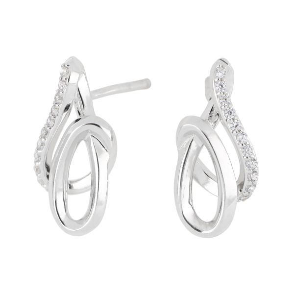 Rhod. sølvørestikker m/cz, fra Siersbøl