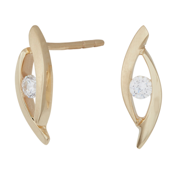 8kt. guldørestikker m/cz, fra Siersbøl