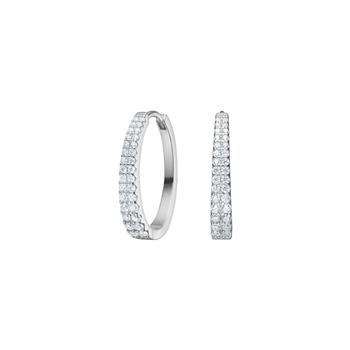 Rhodineret sølv creoler small RUNANOR, fra Joanli Nor