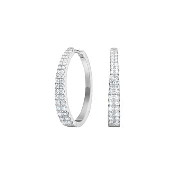 Rhodineret sølv creoler large RUNANOR, fra Joanli Nor