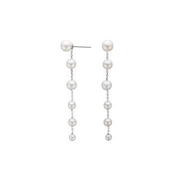 Rhd. sølv ørehængere m. perler, fra Siersbøl