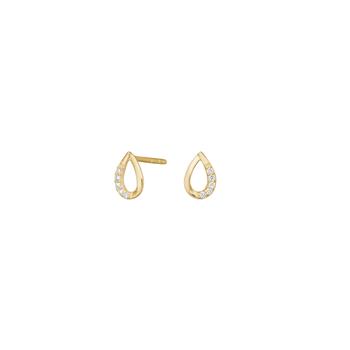 14kt. guldørestikker m.0,040ct W/SI, fra Siersbøl