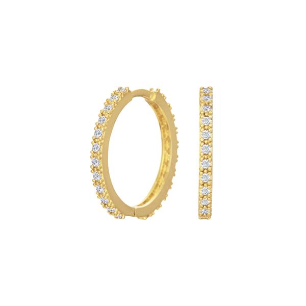 14 kt. guldcreoler m/cz 18mm, fra Siersbøl