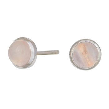 Rhd. sølv ørestikker SWEETS52 rosa quartz 7mm , fra Nordahl
