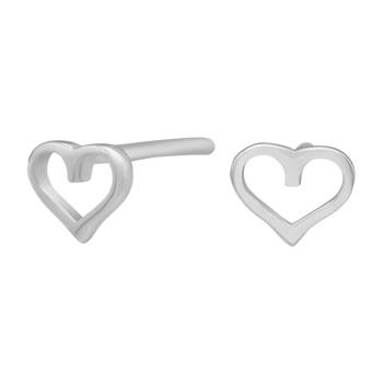 Rhod. sølvørestikker hjerte 5mm, fra Siersbøl