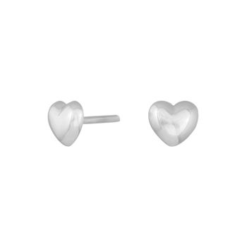 Rhod. sølvørestikker hjerte 5mm, fra Siersbøl