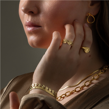 Sunhine signet Ring i forgyldt stål SNEAK PEAK - 50, fra Blicher Fuglsang