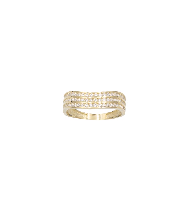 Ring 8 karat guld wave zirkonia, fra L&G