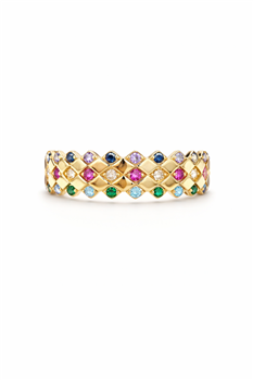 Ring 8 karat multifarvet zirkonia, fra L&G