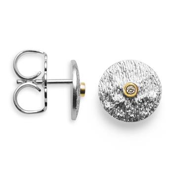925/- ørehænger delvis fg rho satin br 0,02ct W-SI, fra Bastian Inverun