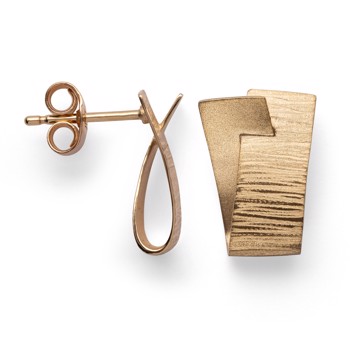 18 kt ørehænger mat/børstet