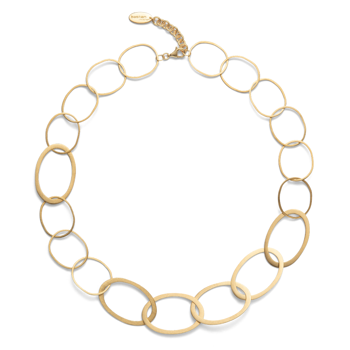 Sterling sølv collier, mat forgyldt, 47cm + 3cm