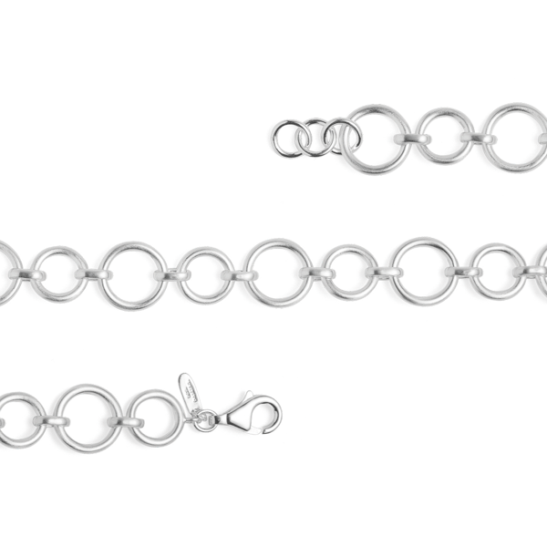 Sterling sølv armbånd, rhodineret. mat, 20cm + 1cm