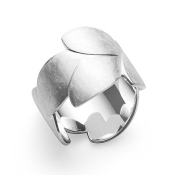 Sterling sølv Ring, rhodineret. mat/børstet