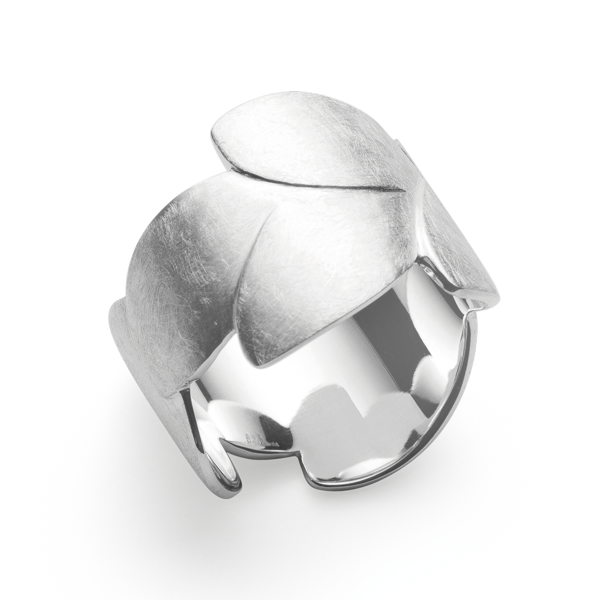 Sterling sølv Ring, rhodineret. mat/børstet