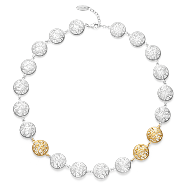 Sterling sølv collier "50 Years" delvis forgyldt, børstet rhodineret