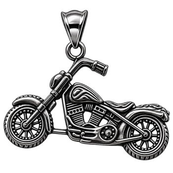 Stål vedhæng med motorcykel