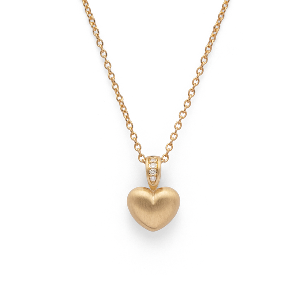 18 kt Vedhæng mat br 0,014ct W-SI
