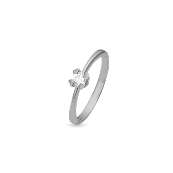 Mary ring 14k, hv lg diam 0,25ct w/vs, fra aagaard