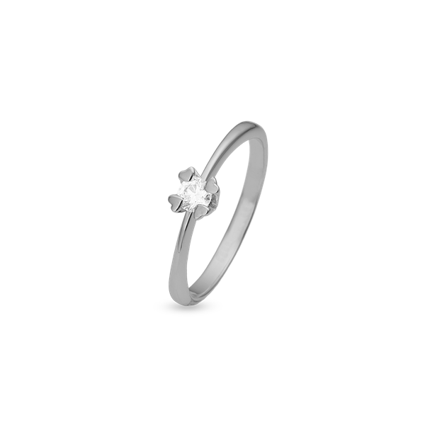 Mary ring 14k, hv lg diam 0,25ct w/vs, fra aagaard