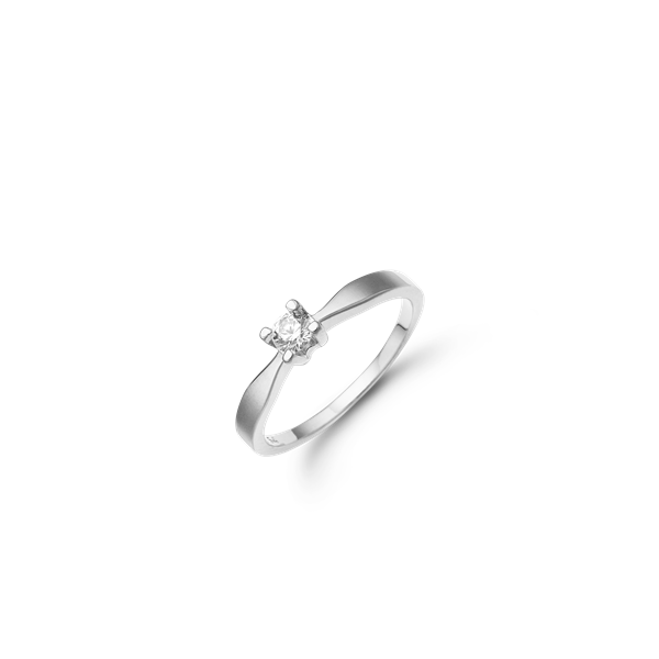 Eternity 14kt hv.d.ring 1x0,15ct wsi 4/g, fra aagaard