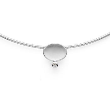 Sterling sølv Vedhæng mat/blank, brillant 0,015ct W-SI