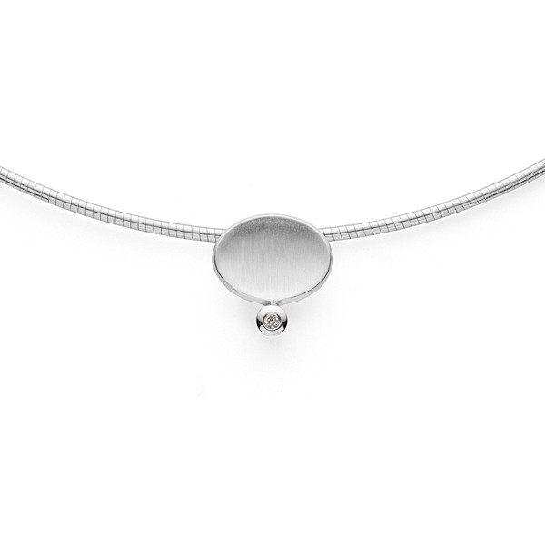 Sterling sølv Vedhæng mat/blank, brillant 0,015ct W-SI