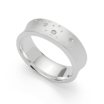925/- ring, rho. sandblæst br 0,02ct W-SI, fra Bastian Inverun