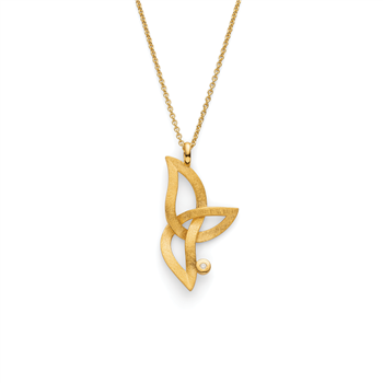 925/- vedhæng, fg., mat, dia. 0,02ct W-SI, fra Bastian Inverun