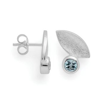 925/- øreringe, rhd,mat,blå topaz 0,64ct, fra Bastian Inverun