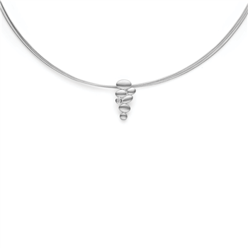 925/- vedhæng, rhd, mat, dia. 0,02ct W-SI, fra Bastian Inverun